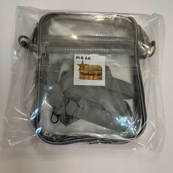 Men's Clear Crossbody Size MD Handbag for Stadium Events - NWT - Gray - Picture 7 of 7